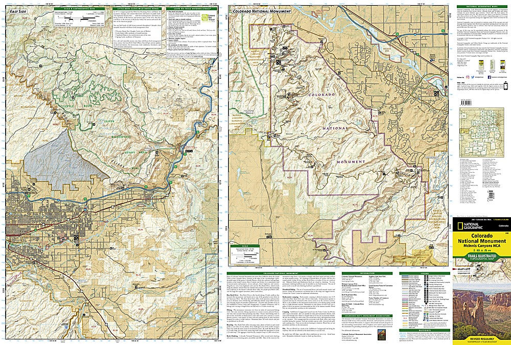 Colorado National Monument Waterproof Topo Map Hiking Camping Trail #208