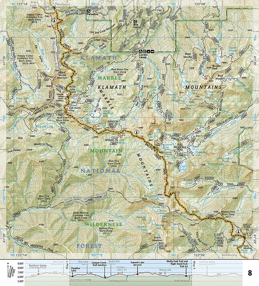 Pacific Crest Trail - Klamath Mountains: Map #1006