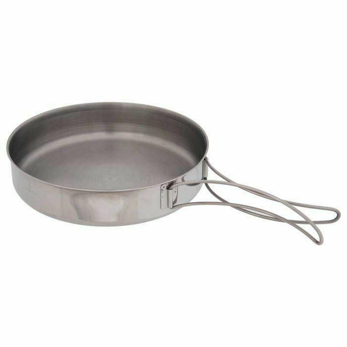 Olicamp AK 1 Qt Stainless Steel Mess Kit Cookset w/Pot--Fry Pan Lid--Stuff Sack
