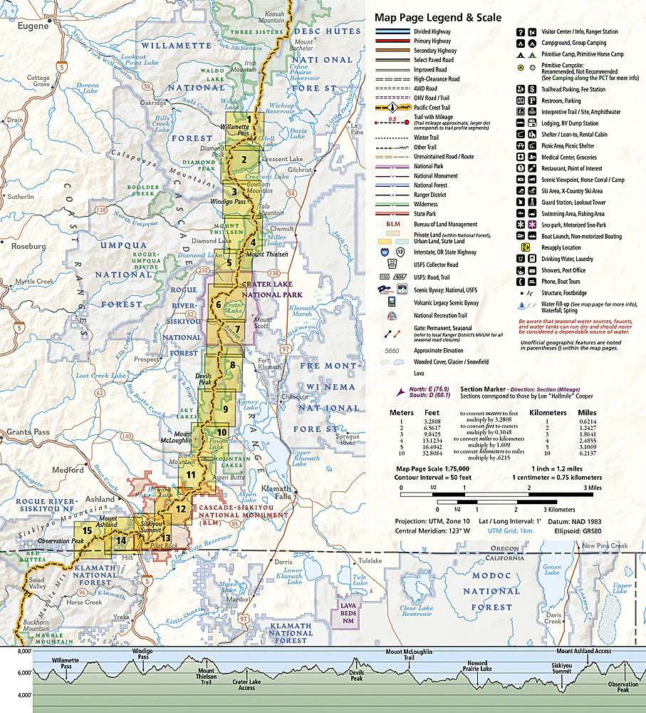 PCT Oregon South: Map #1005