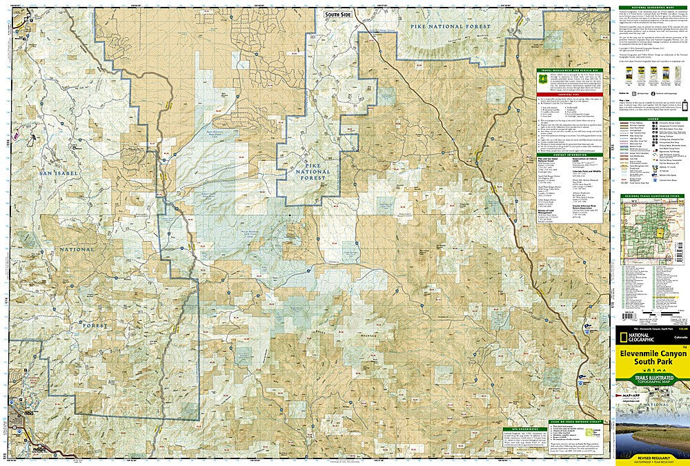 Elevenmile Canyon South Park CO Waterproof Topo Map Hiking Camping Trail #152