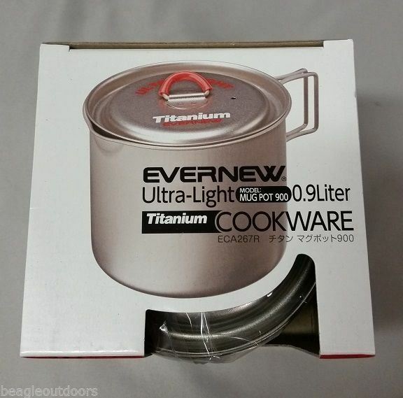 Evernew Titanium Ti Ultralight Mug Pot 900 950ml w/Pour Spout/Lid/Handles ECA539