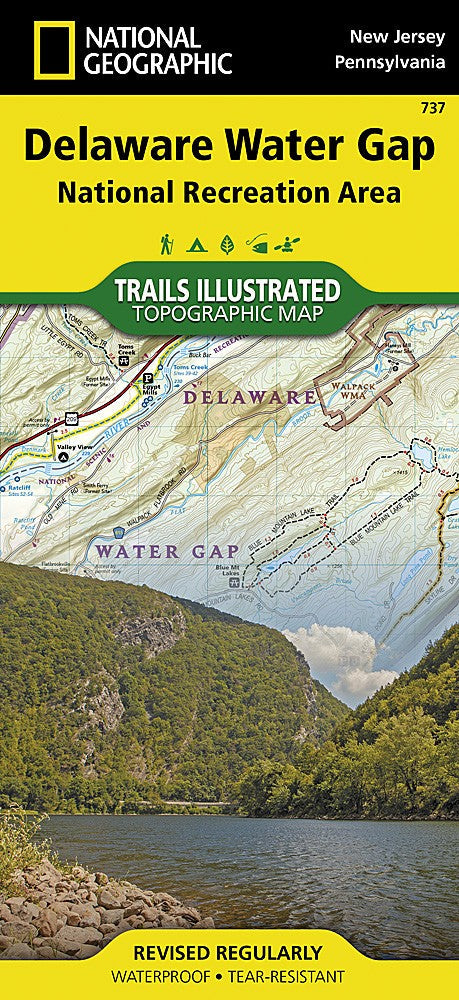 Delaware Water Gap NJ PA Waterproof Topo Map Hiking Camping Kayaking #737