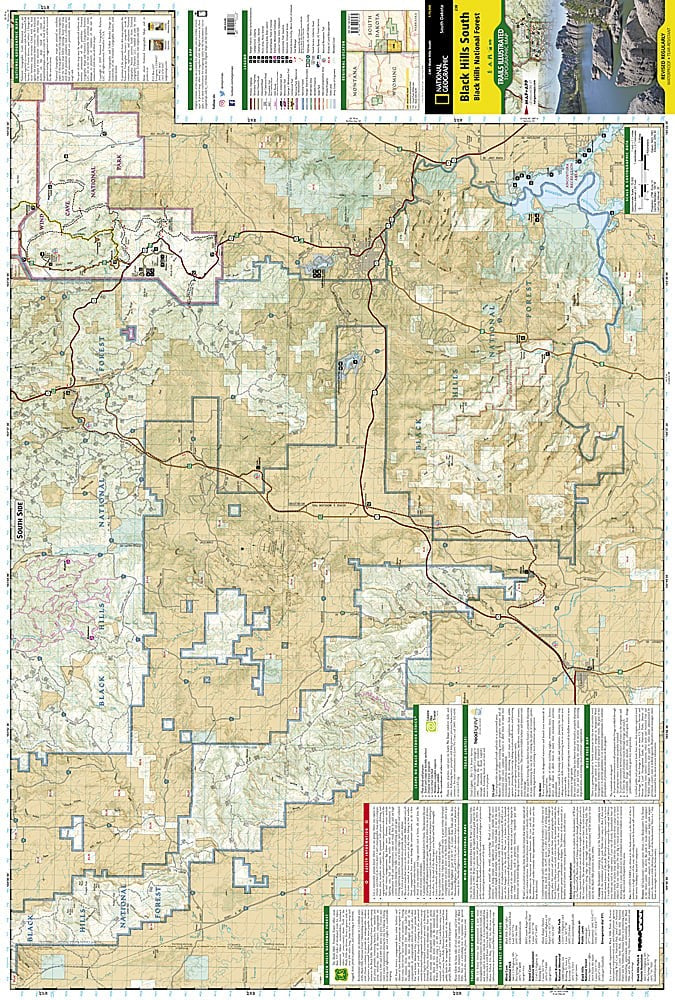 Black Hills National Forest South SD Waterproof Topo Map Hiking Camping #238