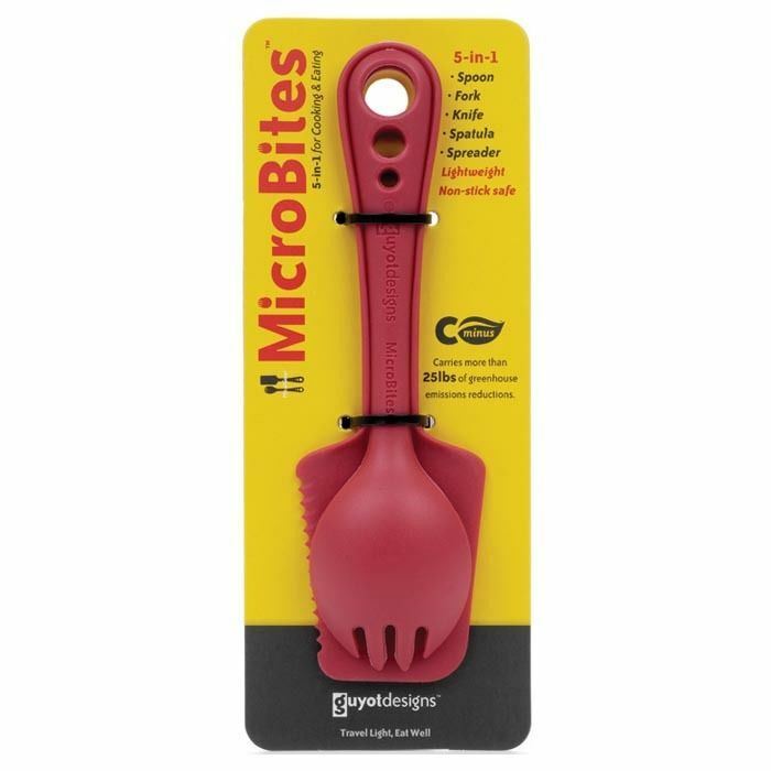 Guyot Designs Microbites Utensils 5-In-1 Spoon-Fork-Knife-Spatula-Spreader Red