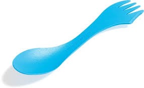 Light My Fire Spork Original Spoon-Fork-Knife Cyan Blue/Trans Blue 2-Pack