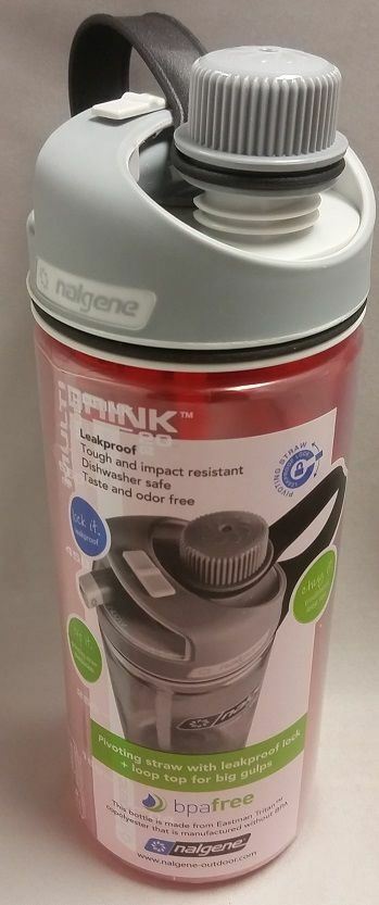 Nalgene Multidrink Sustain 20oz Red Bottle w/Gray Cap BPA-Free 