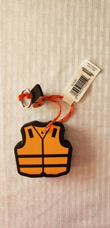 Shoreline Marine Foam Key Chain Float w/Cord & Split Ring - Life Vest Shape