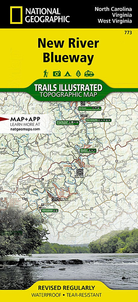New River Blueway NC Waterproof Map Kayaking Canoeing Paddling Trail #773