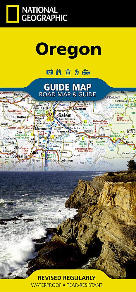 Oregon OR Road Map Travel Guide Waterproof Topographic Camping Hiking Outdoor