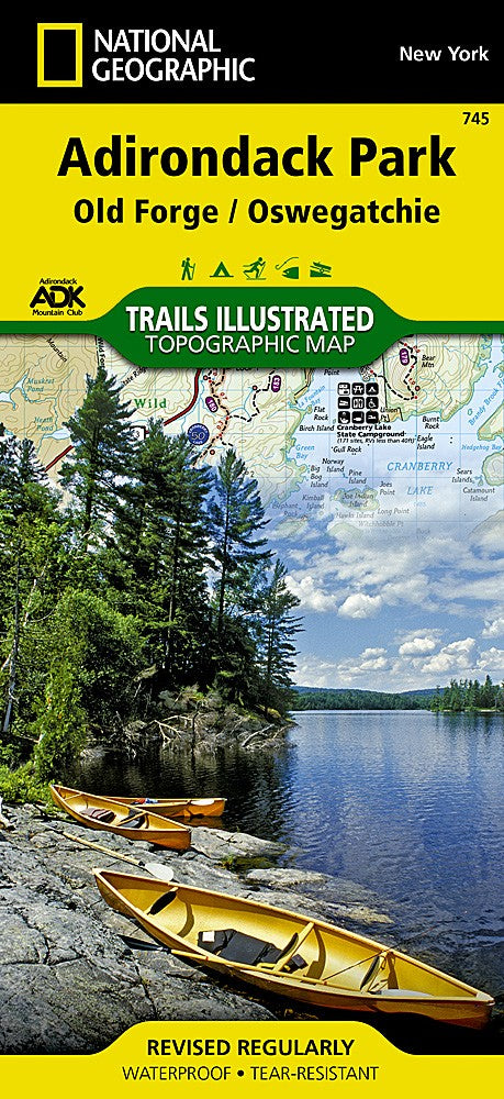 Adirondack Park NY Waterproof Topo Map Bundle Pack Hiking Camping Canoeing