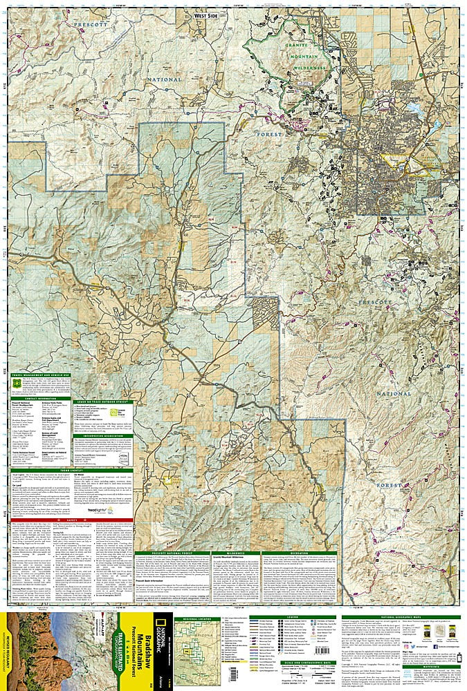Prescott National Forest AZ Waterproof Map Bundle Pack Hiking Camping