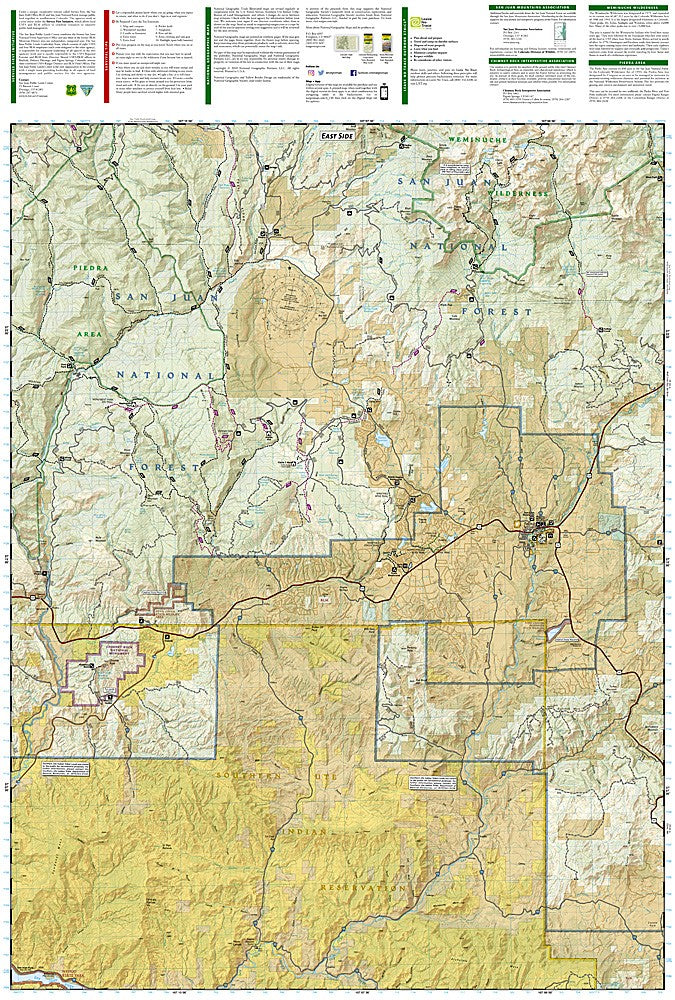 Pagosa Springs Bayfield CO Waterproof Topographic Map Hiking Camping #145