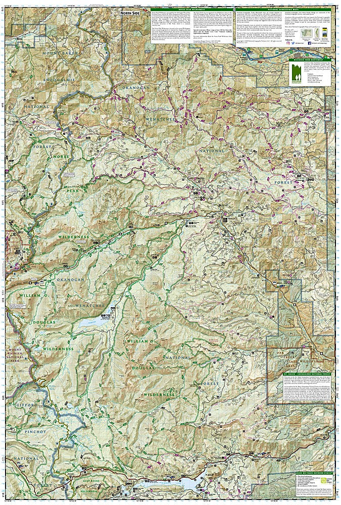 Goat Rocks Norse Peak WA Waterproof Topo Map Hiking Camping Trail #823