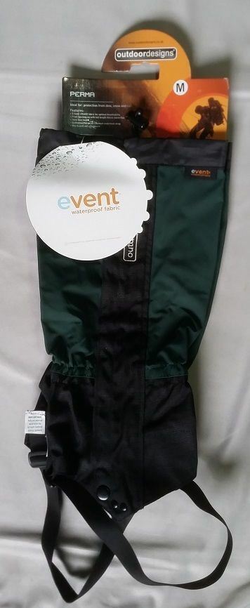 Outdoor Designs Perma eVENT Gaiter Med. Green w/Front Zip/Storm Flap/Boot Strap
