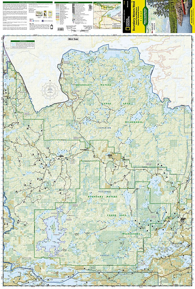 Superior National Forest West MN Waterproof Topo Map Hiking Camping Canoe #753