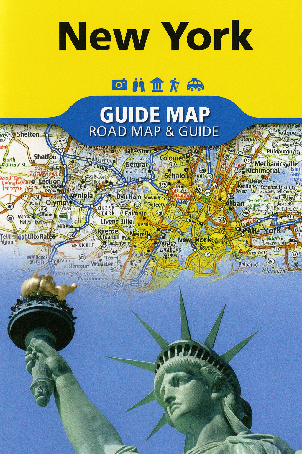 New York NY Road Map Travel Guide Waterproof Topographic Camping Hiking Outdoor