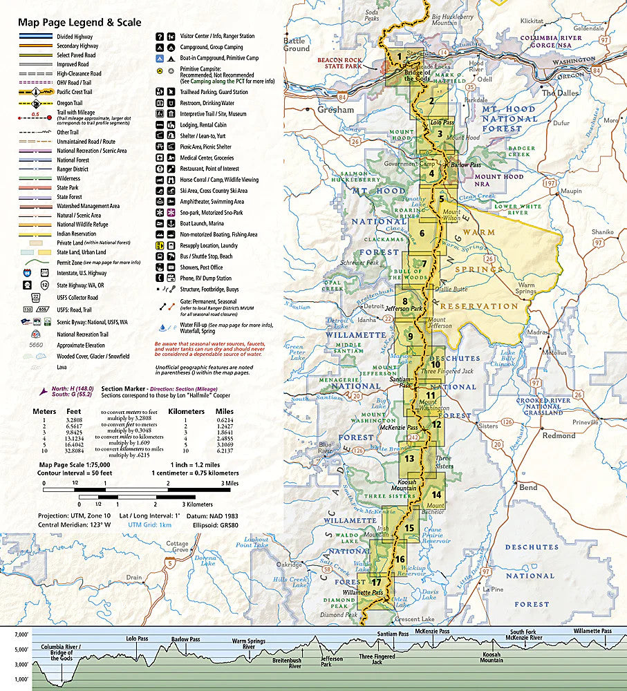 PCT Oregon North: Map #1004