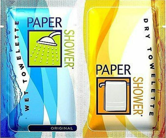 Paper Shower Original Body Wipes Wet & Dry Towelettes 10"x12" Towels 1-Pack