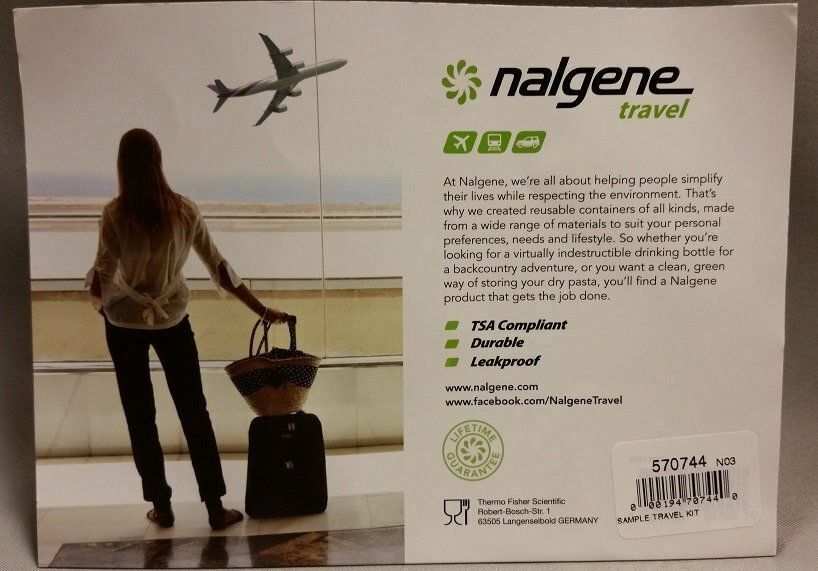 Nalgene Deluxe 8-Piece Travel Kit w/Leakproof Zippered Carry Bag -