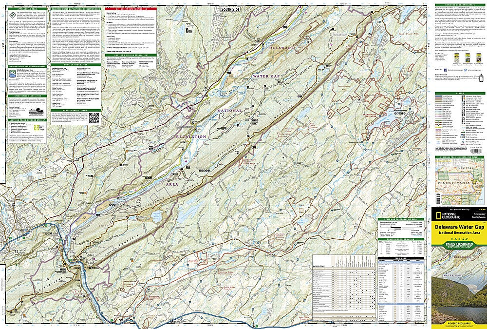 Delaware Water Gap NJ PA Waterproof Topo Map Hiking Camping Kayaking #737