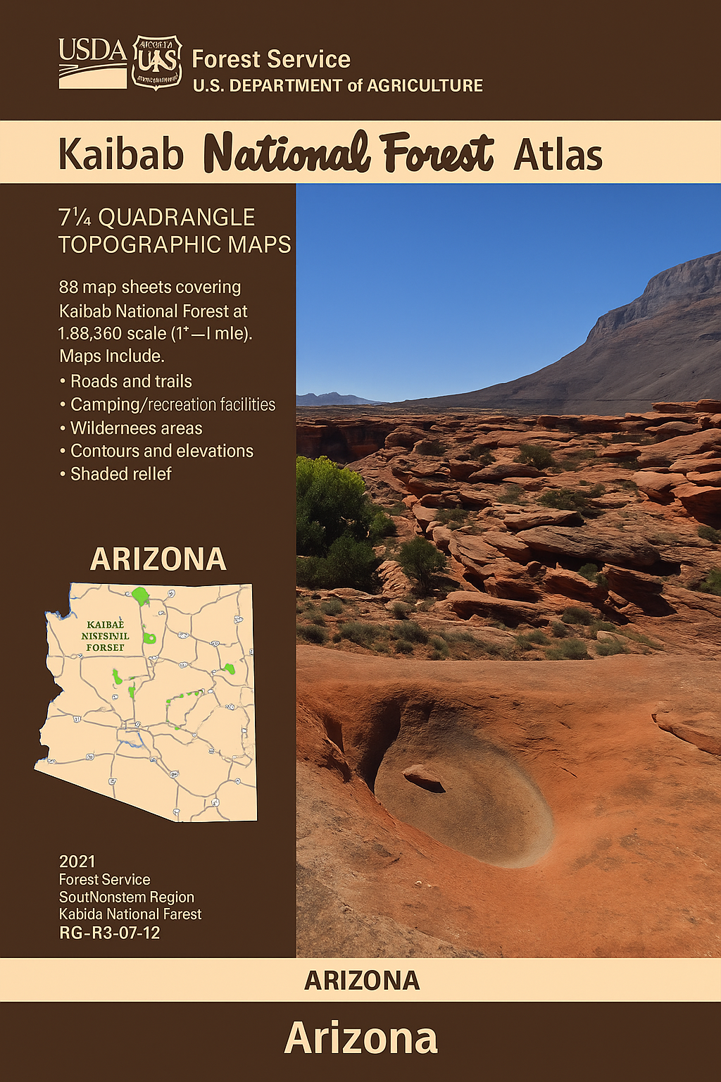 USGS Kaibab National Forest Atlas 533992 – Topographic & Recreation Map Book