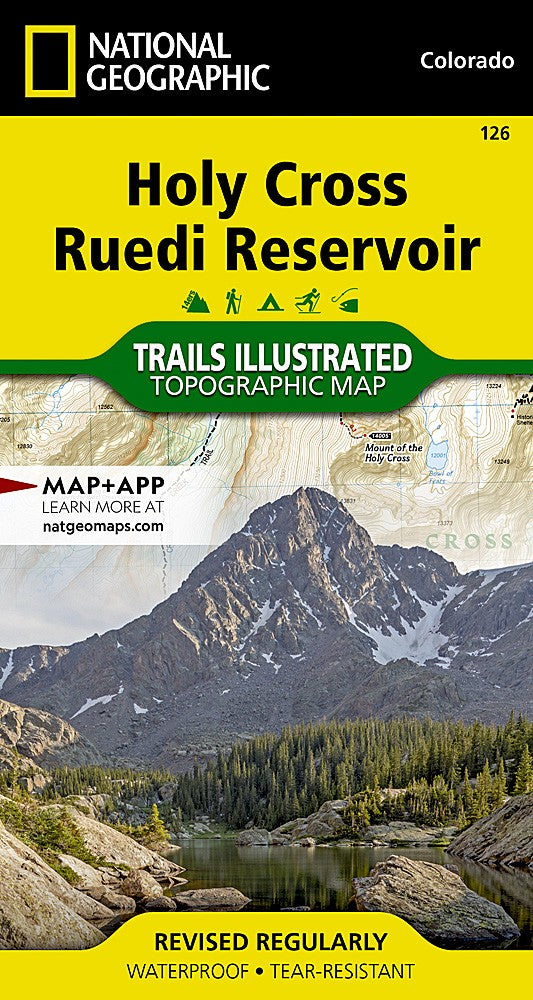 Holy Cross Ruedi Reservoir CO Waterproof Topo Map Hiking Camping Trail #126