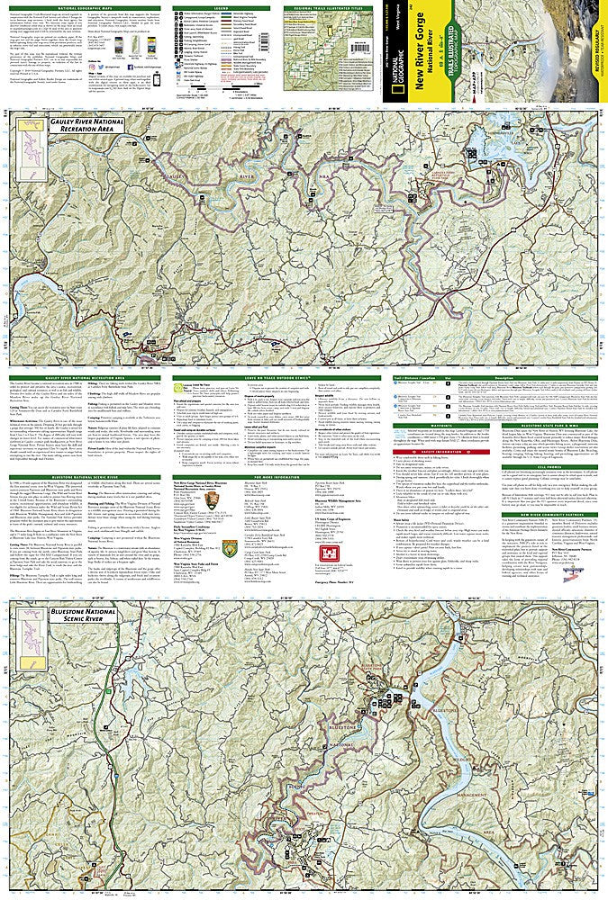 New River Gorge National Park WV Waterproof Topo Map Hiking Camping Trail #242