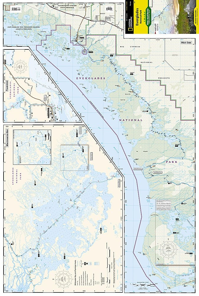 Everglades National Park FL Waterproof Topo Map Hiking Kayaking Camping #243