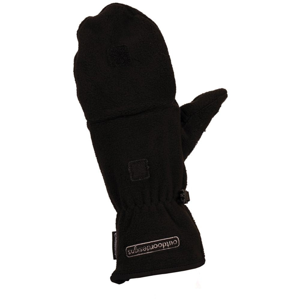 Outdoor Designs Fuji Convertible Mittens Black Fleece Gloves S 260699