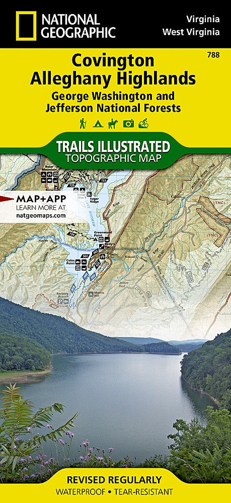 Covington Alleghany Highlands VA Waterproof Topo Map Hiking Camping Trail #788