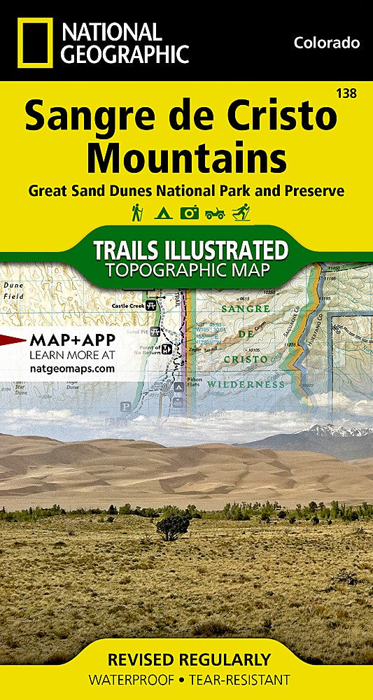 Sangre de Cristo Great Sand Dunes CO Waterproof Topo Map Hiking Camping #138