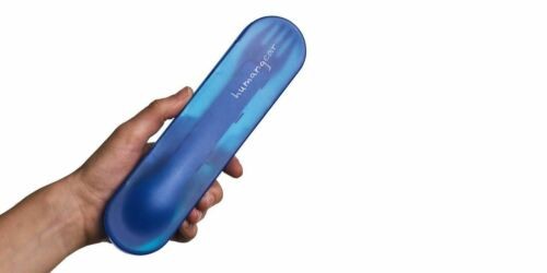 Humangear GoBites Trio Spoon/Fork/Knife/Pick w/Case Combo Utensil Blue--BPA-Free