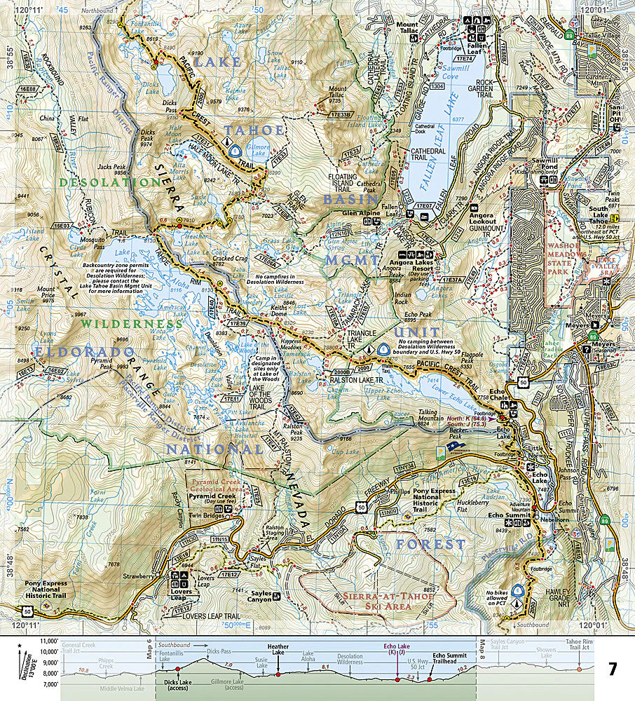 PCT California, Sierra Nevada North: Map #1008