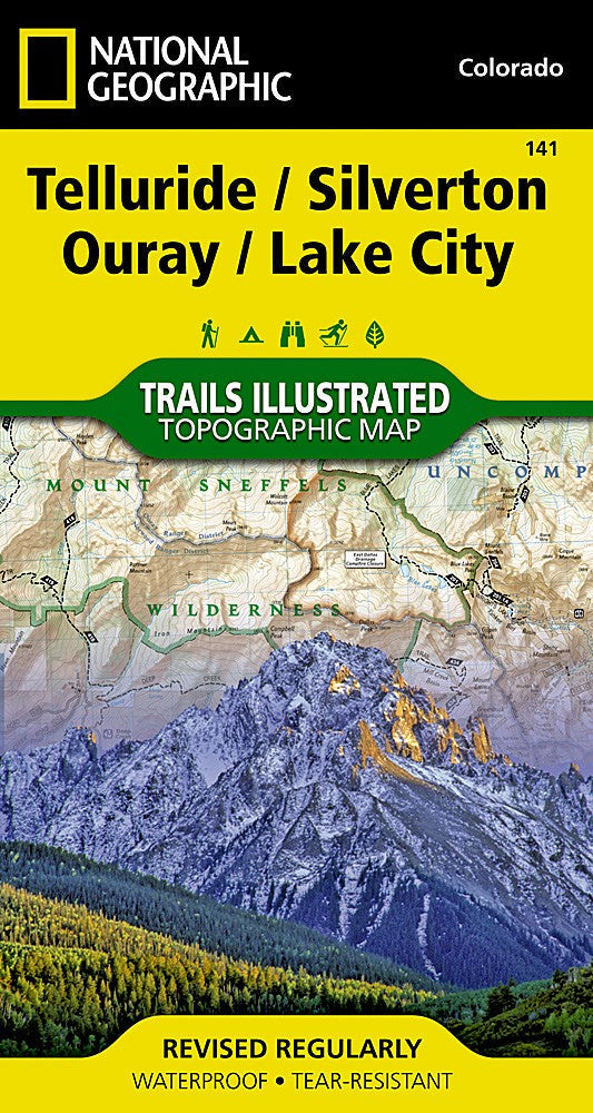 Telluride Silverton Ouray CO Waterproof Topo Map Hiking Camping Trail #141