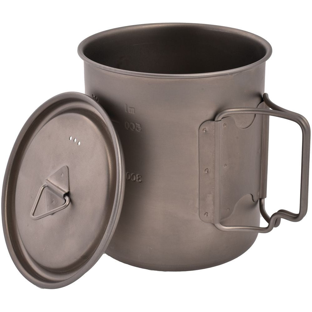 Olicamp Space Saver Ultralight Titanium 750ml Mug w/Folding Handles, Lid, & Bag
