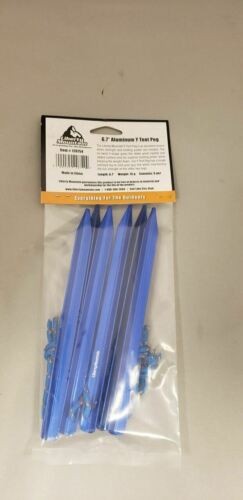 Liberty Mountain Blue Anodized Aluminum 6.7" Y Tent Pegs / Stakes 6-Pack