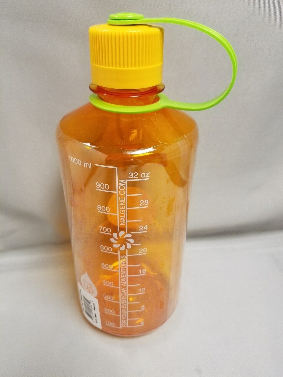 Nalgene Narrow Mouth 32oz Loop Top Water Bottle Clementine w/Orange Lid BPA Free