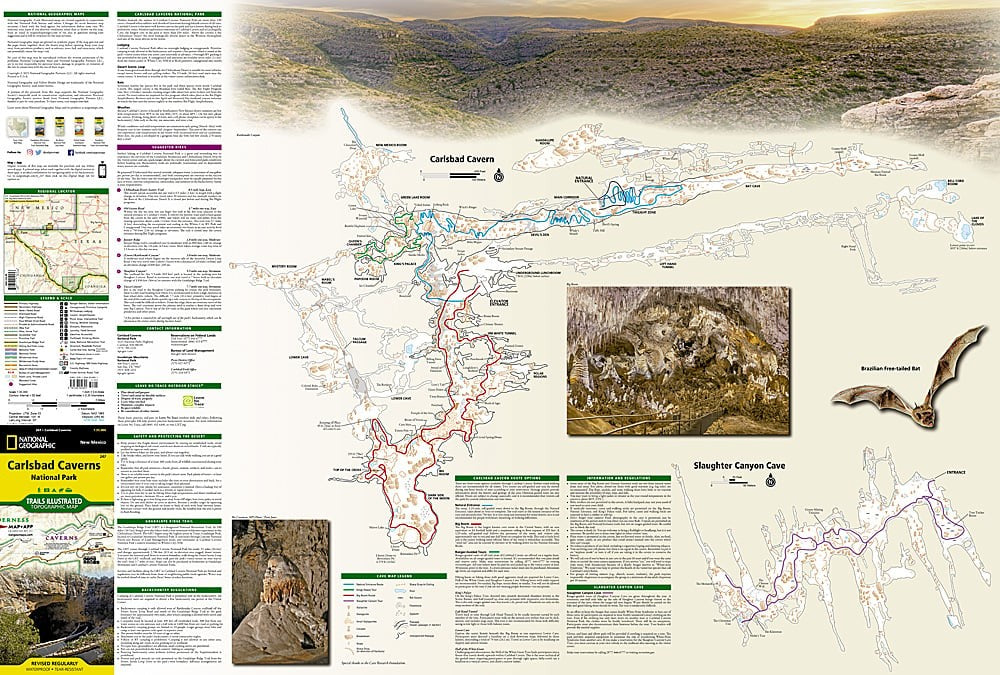 Carlsbad Caverns National Park NM Waterproof Topo Map Hiking Camping #247