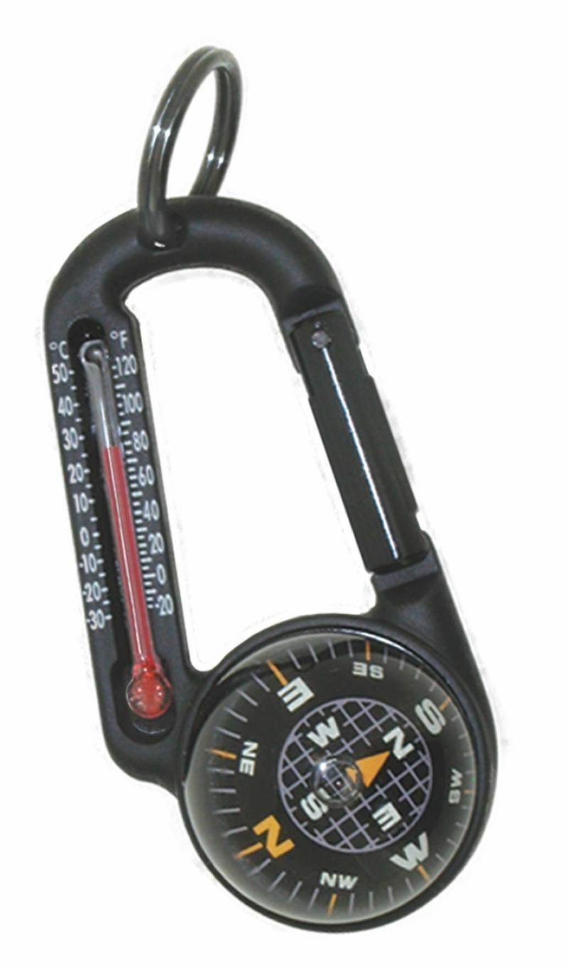 NEW Sun TempaComp Thermometer Compass Carabiner Key Ring Temperature Biner 815