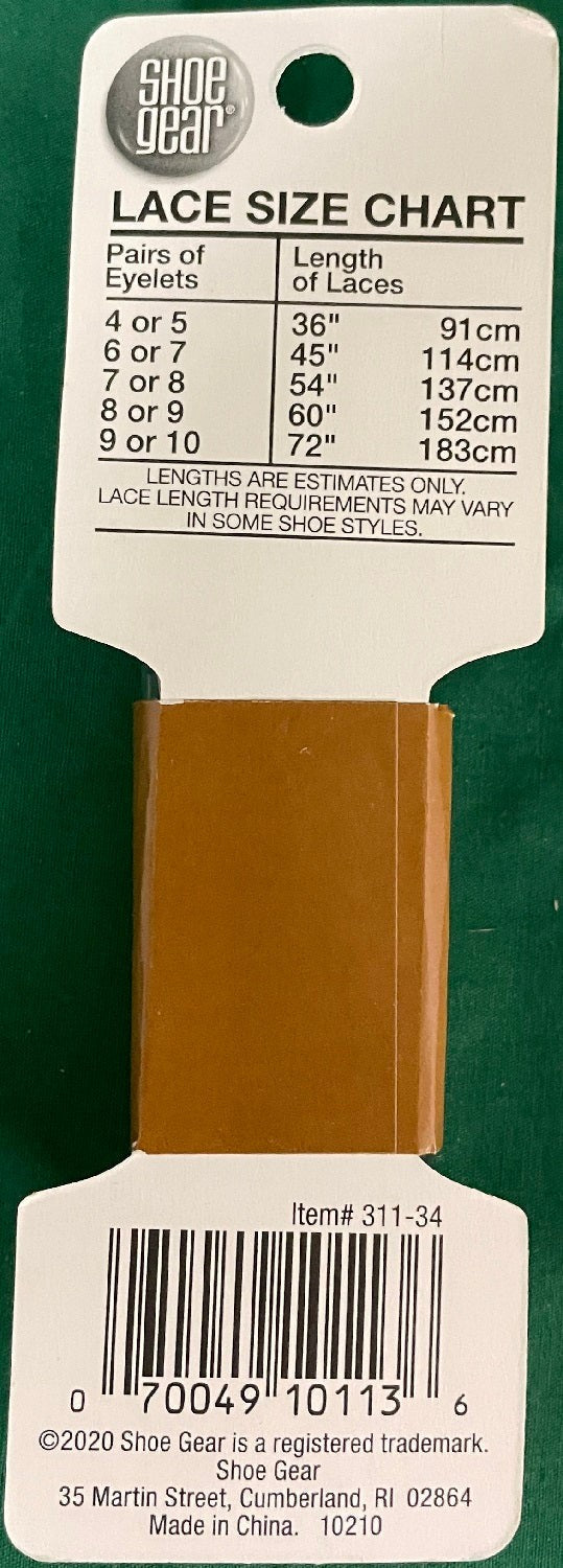 Shoe Gear Waxed Boot Laces 54" Gray 311-34
