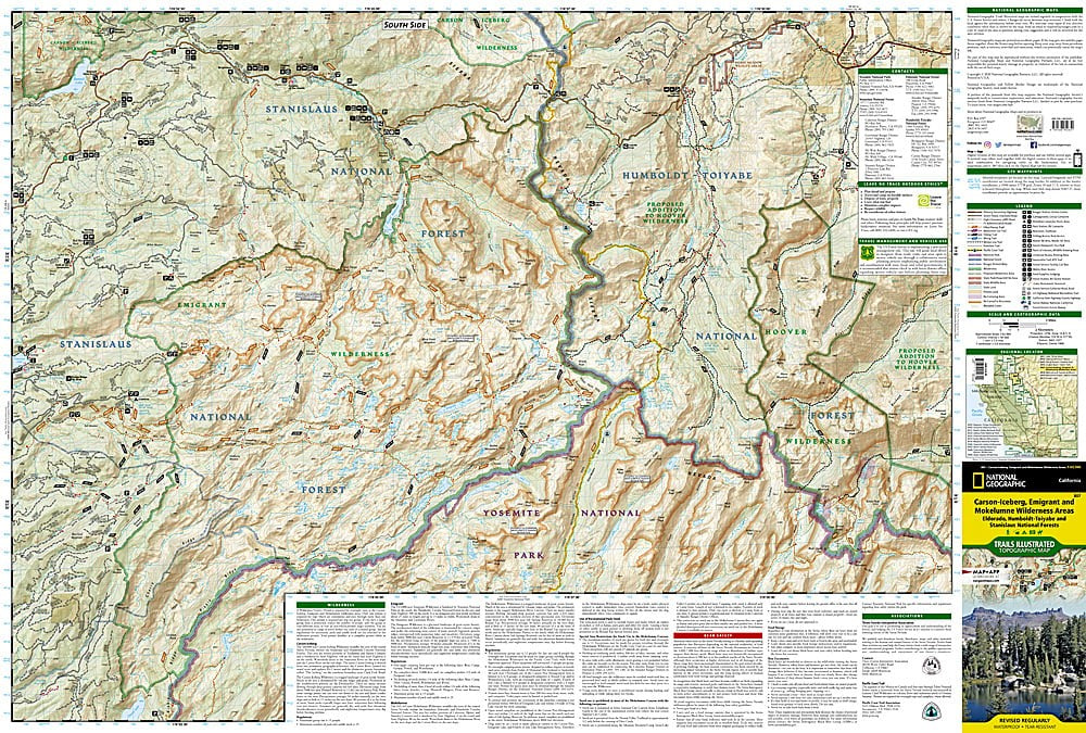 Stanislaus National Forest CA Waterproof Map Bundle Pack Hiking Camping