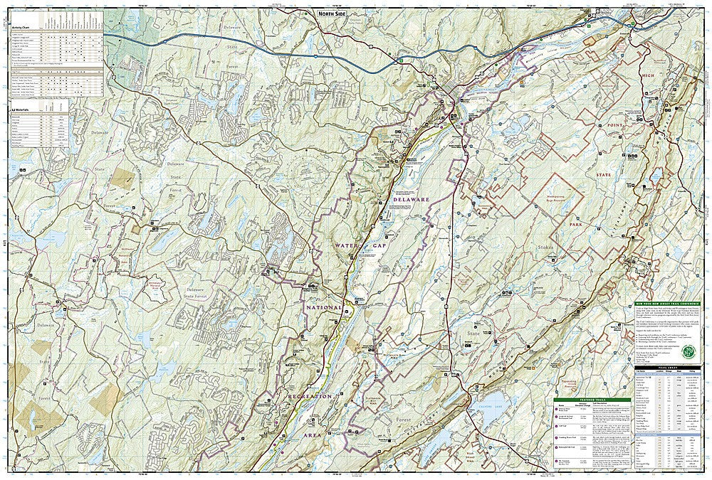 Delaware Water Gap NJ PA Waterproof Topo Map Hiking Camping Kayaking #737