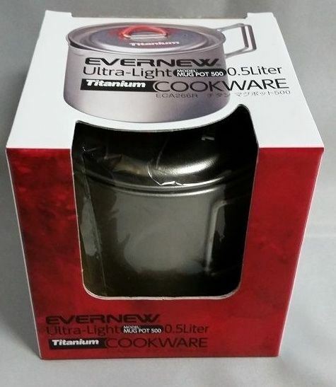Evernew Titanium Ti Ultralight Mug Pot 500 550ml w/Pour Spout/Lid/Handles ECA537