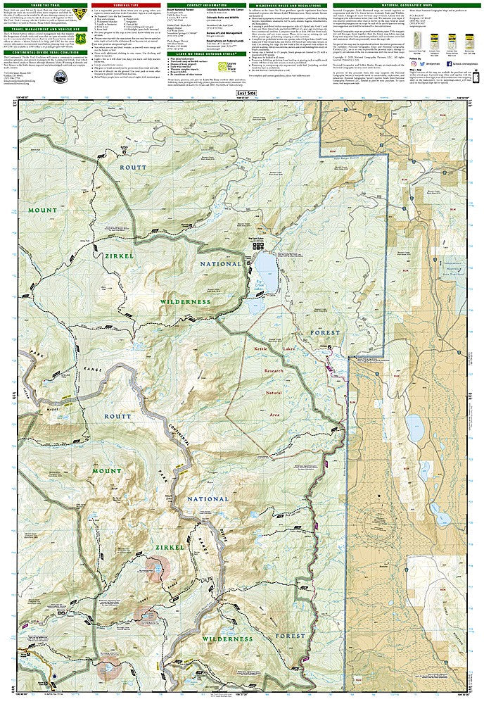 Hahns Peak Steamboat Lake CO Waterproof Topo Map Hiking Camping Trail #116
