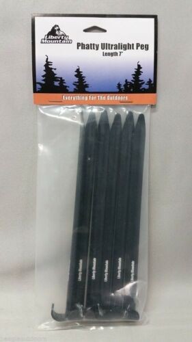 Liberty Mountain Phatty Tent Stakes Black Hard Anodized Aluminum Peg 6-Pack