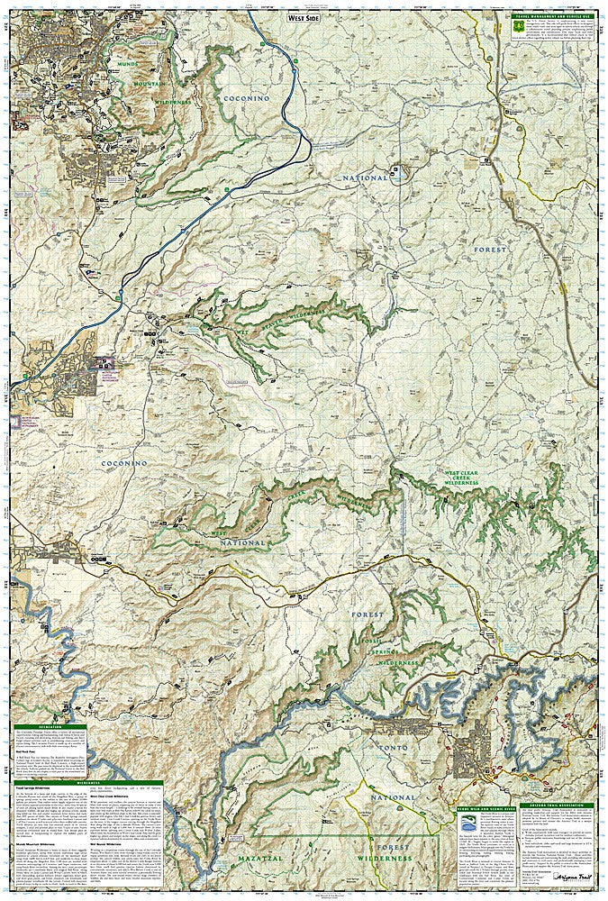 Coconino National Forest AZ Waterproof Map Bundle Pack Hiking Camping