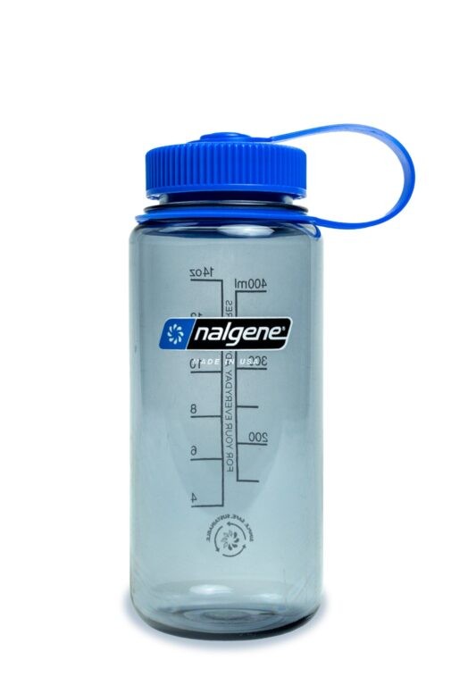 Nalgene Wide Mouth Sustain 16 oz Bottle Gray w/Blue Cap