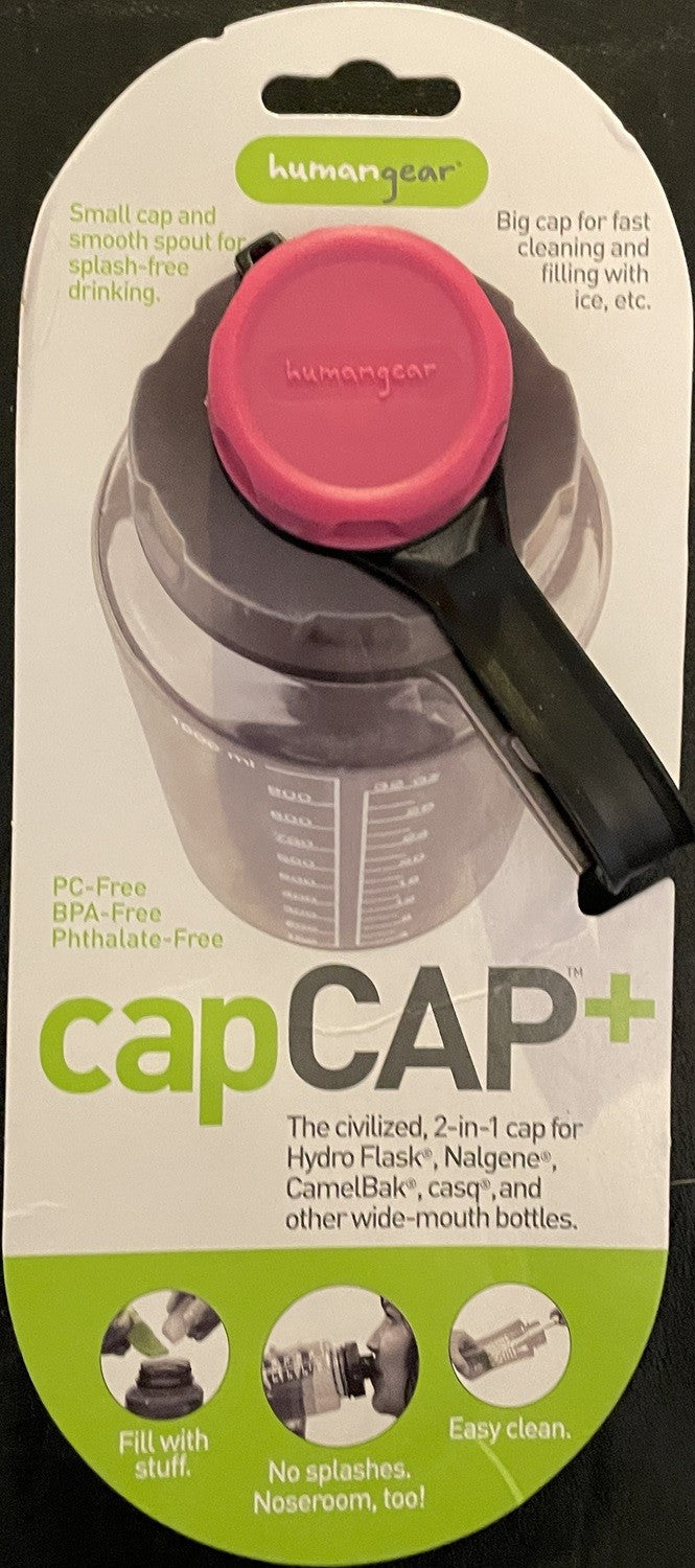 Human Gear CapCAP+ Narrow & Wide Mouth Bottle Cap Nalgene CamelBak Pink/Gray