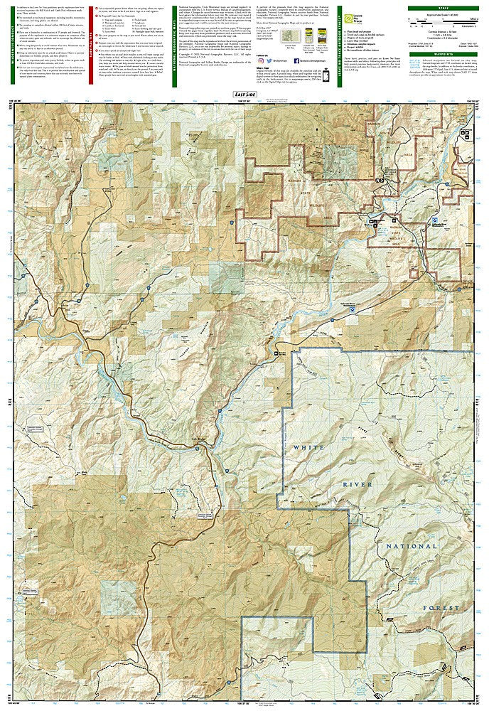 State Bridge Burns CO Waterproof Topographic Map Hiking Camping Trail #120